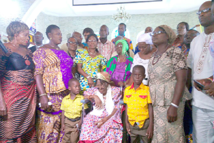 Madam Elizabeth Ankrah (in a wheelchair) with some family members and members of Mission Dine Club
